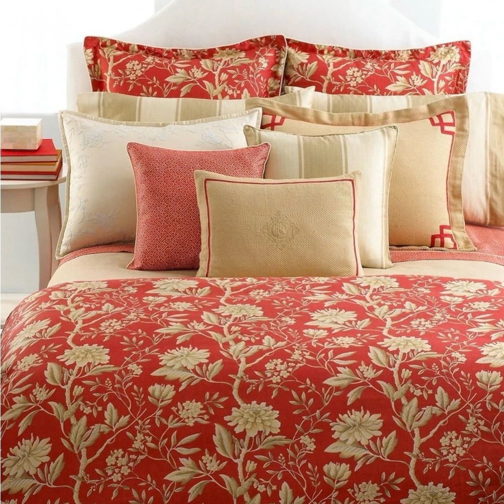 Lauren Ralph Lauren Villa Camélia floral botanical pipping edge comforter cover